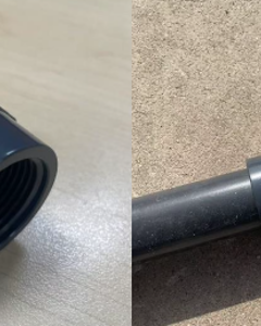 Adapter socket 25id x 3/4"fm w/octagon PVC dark grey PN16